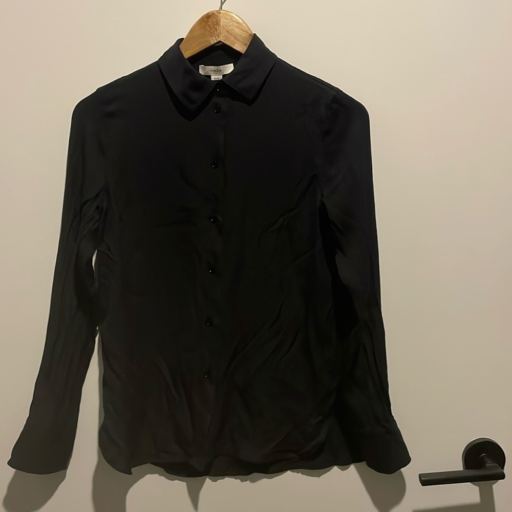 Vince Stretch Silk Shirt, Size XS